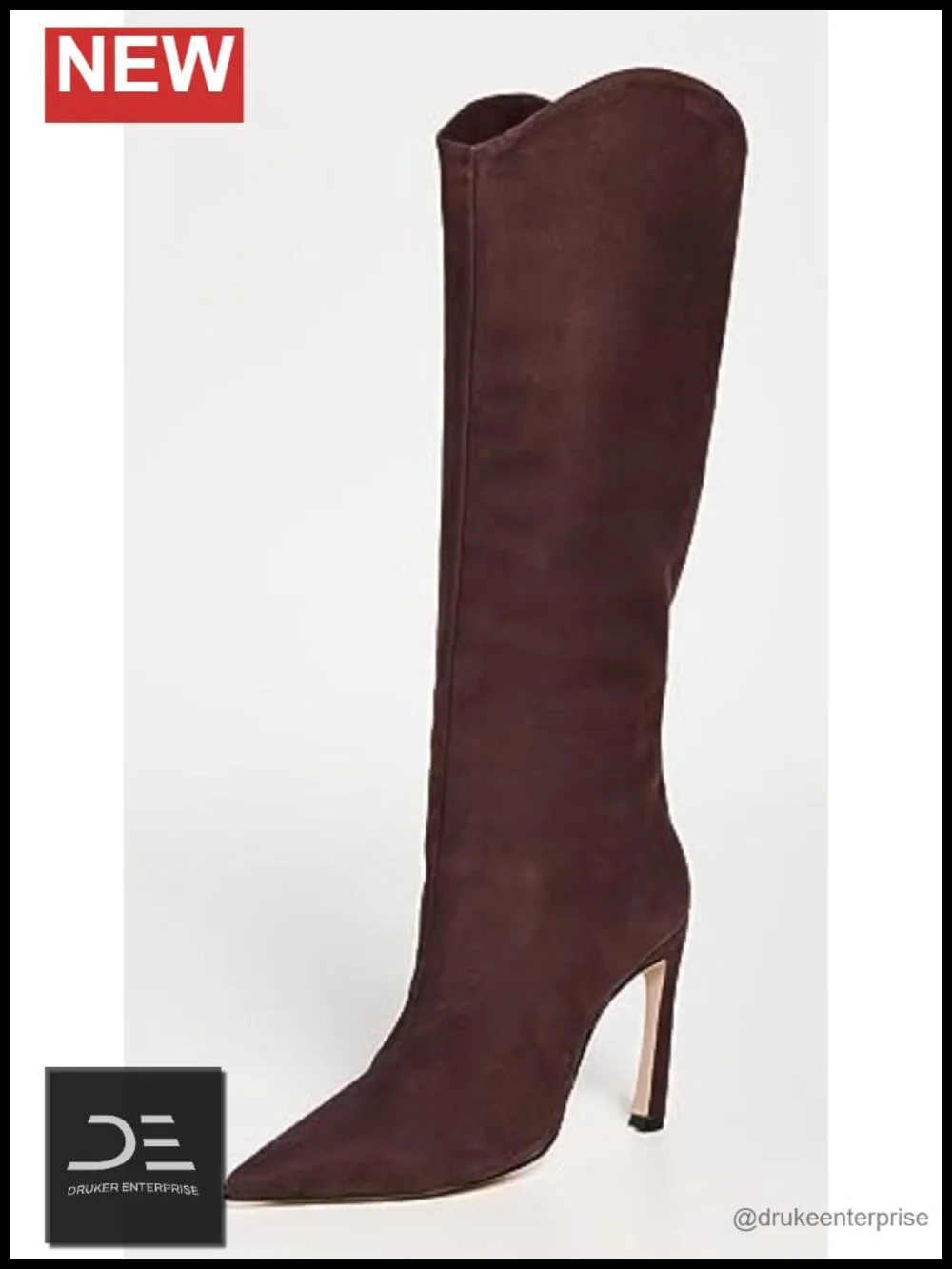 Women's Brown Leather Over-the-Knee Stiletto Boots